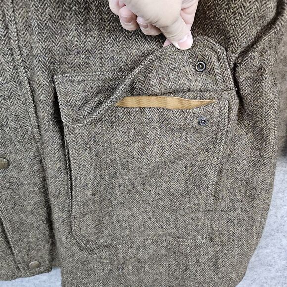 John Rich Bros Woolrich Men's Heavy Coat Brown Size XL 85% Wool Lined Hooded - Picture 4 of 16